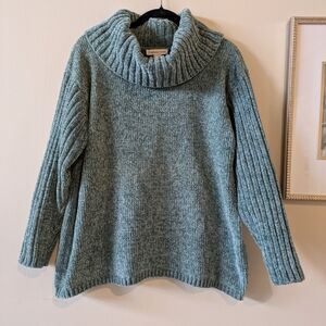 Coldwater Creek Teal Cowl Neck Sweater, Sz. PXL